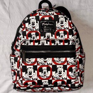 Disney Women's Mickey Mouse Mini Backpack Red, Black, and White